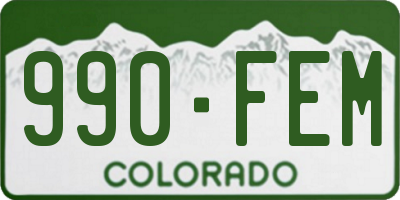 CO license plate 990FEM