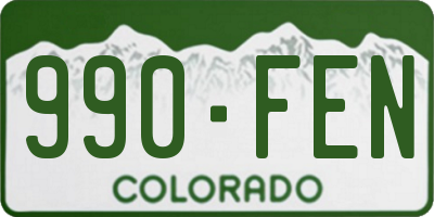 CO license plate 990FEN