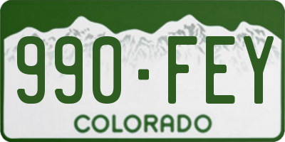 CO license plate 990FEY