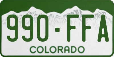 CO license plate 990FFA