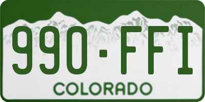 CO license plate 990FFI