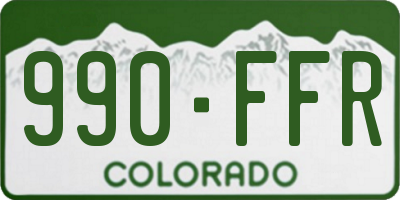 CO license plate 990FFR