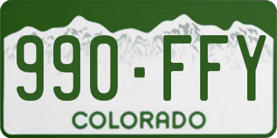 CO license plate 990FFY