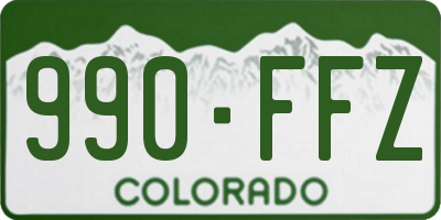 CO license plate 990FFZ