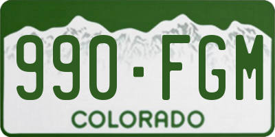 CO license plate 990FGM