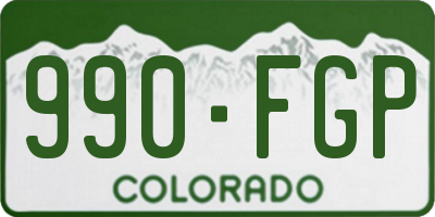 CO license plate 990FGP