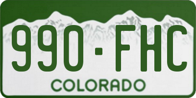 CO license plate 990FHC