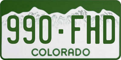 CO license plate 990FHD