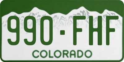 CO license plate 990FHF