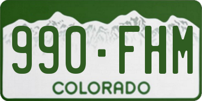 CO license plate 990FHM