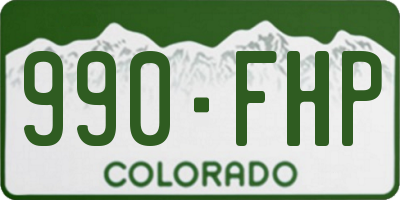 CO license plate 990FHP