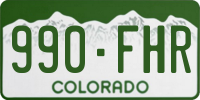 CO license plate 990FHR
