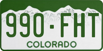 CO license plate 990FHT