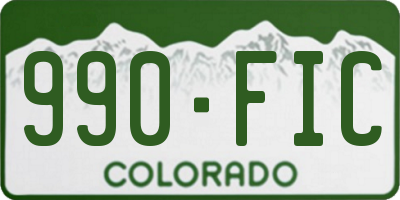 CO license plate 990FIC