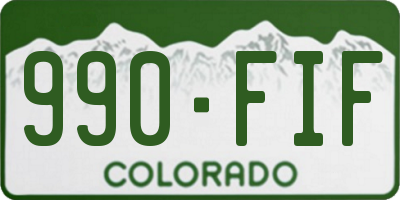 CO license plate 990FIF