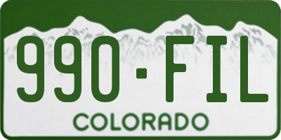 CO license plate 990FIL