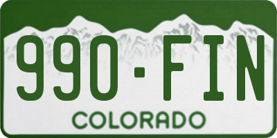CO license plate 990FIN