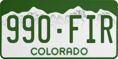 CO license plate 990FIR