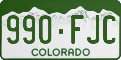 CO license plate 990FJC