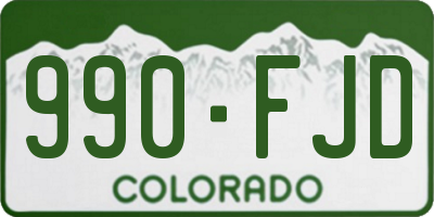 CO license plate 990FJD