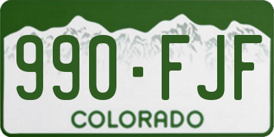 CO license plate 990FJF