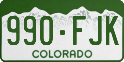 CO license plate 990FJK