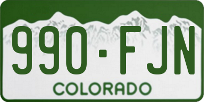 CO license plate 990FJN