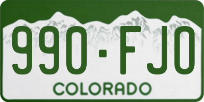 CO license plate 990FJO