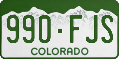 CO license plate 990FJS