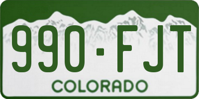 CO license plate 990FJT