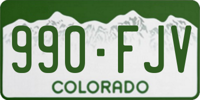 CO license plate 990FJV