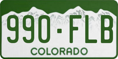 CO license plate 990FLB