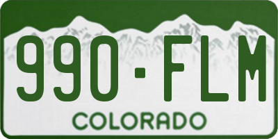 CO license plate 990FLM