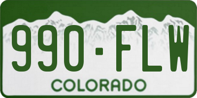 CO license plate 990FLW