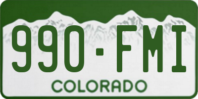 CO license plate 990FMI