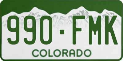 CO license plate 990FMK