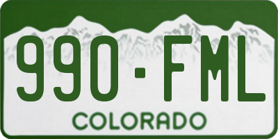 CO license plate 990FML