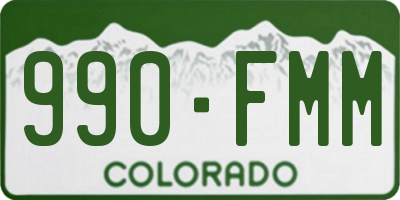 CO license plate 990FMM
