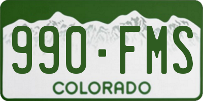 CO license plate 990FMS