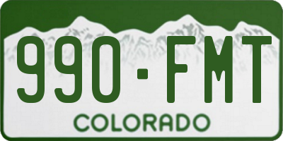 CO license plate 990FMT