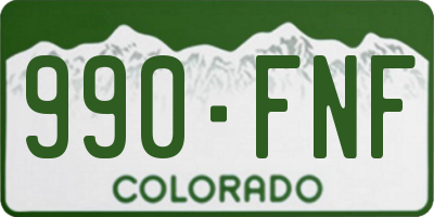 CO license plate 990FNF