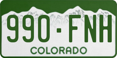 CO license plate 990FNH