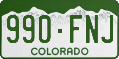 CO license plate 990FNJ