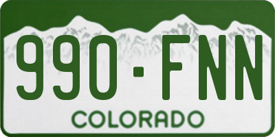 CO license plate 990FNN