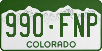 CO license plate 990FNP