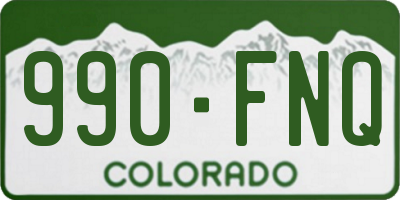 CO license plate 990FNQ