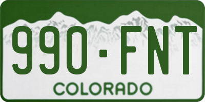 CO license plate 990FNT