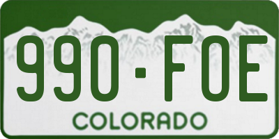 CO license plate 990FOE