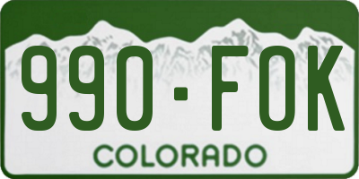 CO license plate 990FOK