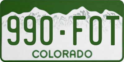 CO license plate 990FOT